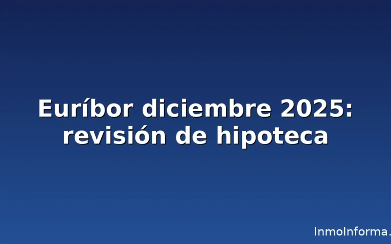 Euríbor diciembre 2025 - Revisión de hipoteca
